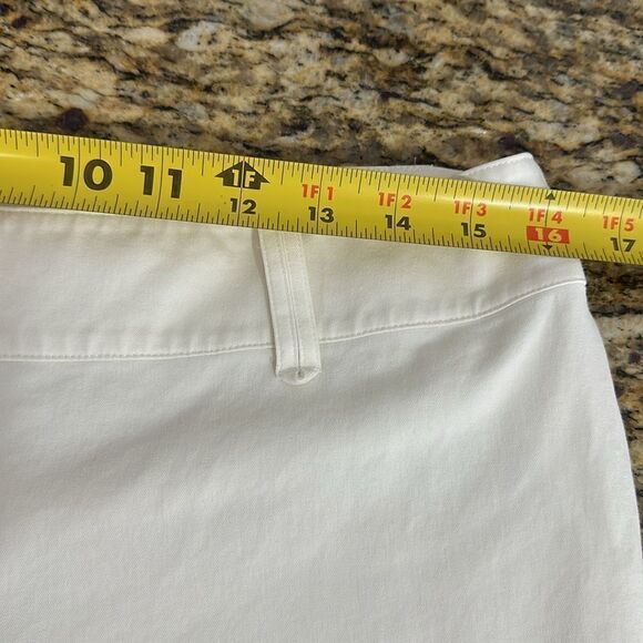 Eileen Fisher Organic Cotton Blend White Mid Rise Slim Pants Size 8 - Picture 7 of 10